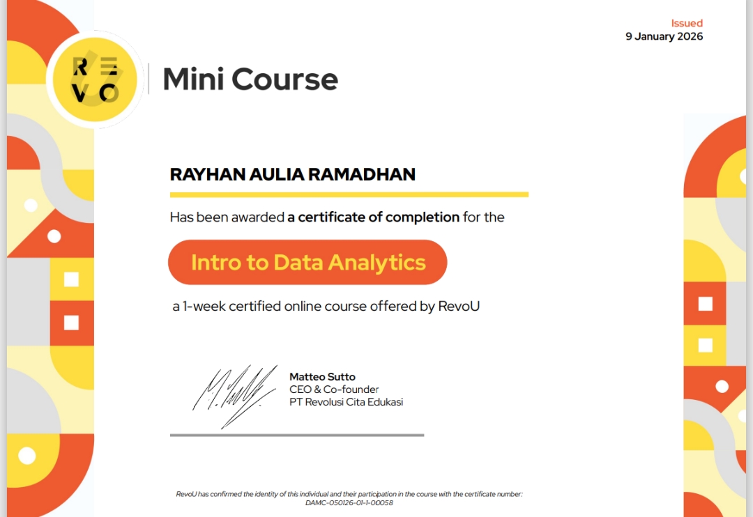 RevoU Mini Course — Data Analyst